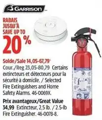 Canadian Tire Garrison fire extinguishers and home safety alarms offer