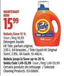 Canadian Tire Tide liquid HE Original offer
