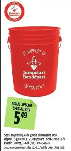 Canadian Tire Jumpstart Bon départ plastic bucket offer