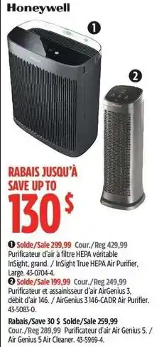 Canadian Tire Honeywell air geniuss 5 air cleaner offer