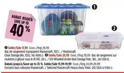 Canadian Tire Mastercraft clear storage bin offer