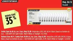 Canadian Tire Del 60w led light bulbs offer