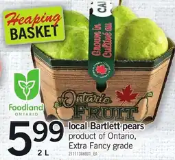 Loblaws local Bartlett pears offer
