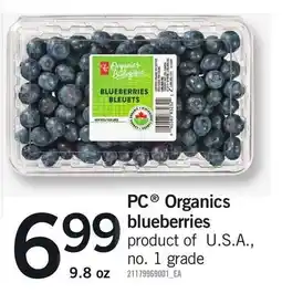 Loblaws PC organics blueberries offer