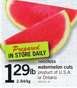 Loblaws seedless watermelon cuts offer