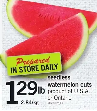 Loblaws seedless watermelon cuts offer