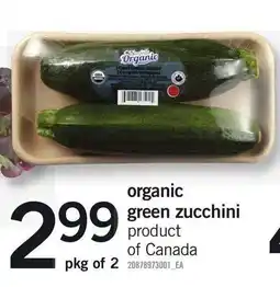 Loblaws organic green zucchini offer