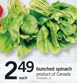 Loblaws bunched spinach offer