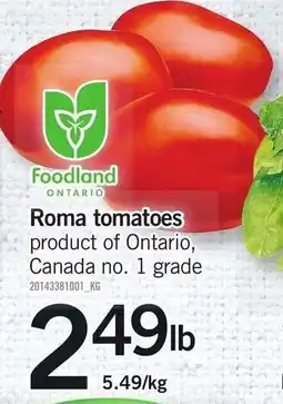 Loblaws Foodland Roma tomatoes offer