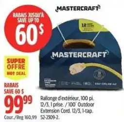 Canadian Tire Mastercraft outdoor extension cord offer