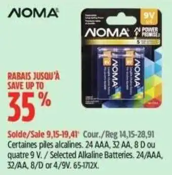 Canadian Tire Noma alkaline batteries offer