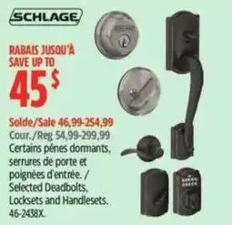 Canadian Tire Schlage selected deadbolts locksets and handlesets offer