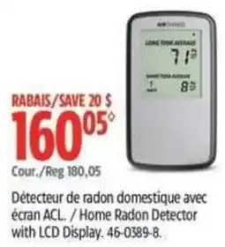 Canadian Tire Home Radon Detector offer