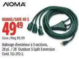 Canadian Tire Noma outdoor 3-split extension cord offer