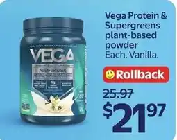 Walmart Vega Protein & Supergreens plant-based powder offer
