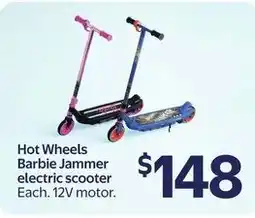 Walmart Hot Wheels Barbie Jammer electric scooter offer
