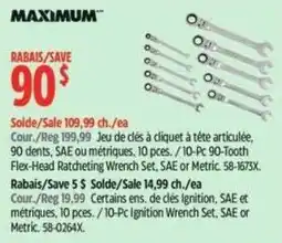 Canadian Tire Maximum 10-Pc 90-Tooth Flex-Head Ratcheting Wrench Set offer