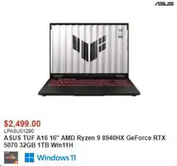Canada Computers Asus tuf a16 16" amd ryzen 9 8940hx geforce rtx 5070 32gb 1tb win11h offer