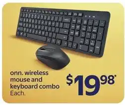 Walmart onn wireless mouse and keyboard combo offer
