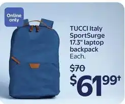 Walmart Tucci Italy SportSurge 17.3" laptop backpack offer