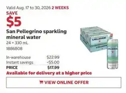 Costco San Pellegrino sparkling mineral water offer