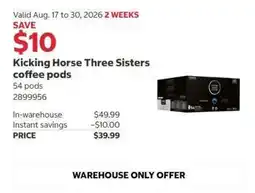 Costco Kicking Horse Three Sisters coffee pods offer
