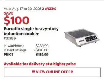 Eurodib single heavy-duty induction cooker