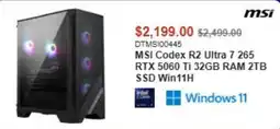 Canada Computers msi codex r2 ultra 7 265 offer