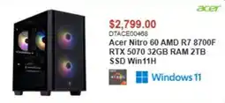 Canada Computers Acer Nitro 60 AMD R7 8700F RTX 5070 32GB RAM 2TB SSD Win11H offer