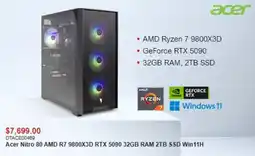 Canada Computers Acer Nitro 80 AMD R7 9800X3D RTX 5090 32GB RAM 2TB SSD Win11H offer