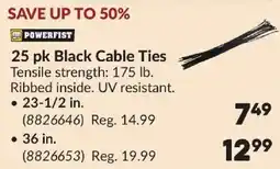 Princess Auto Powerfist 25 pk Black Cable Ties offer