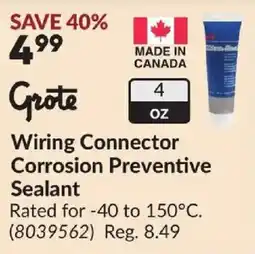 Princess Auto Grote wiring connector corrosion preventive sealant offer
