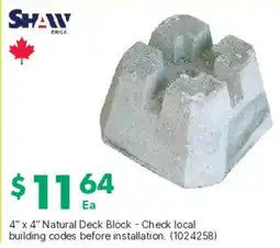 Kent Shaw Brick 4" x 4" Natural Deck Block offer