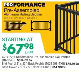 Kent ProFormance pre-assembled aluminum railing section offer