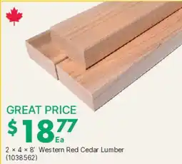 Kent Western Red Cedar Lumber offer