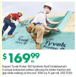 Kent Dupont Tyvek Protec 160 Synthetic Roof Underlayment offer