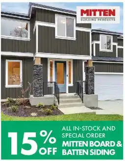 Kent Mitten board & batten siding offer