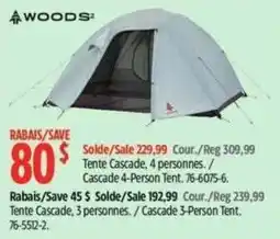 Canadian Tire Woods tente cascade 4 personnes offer