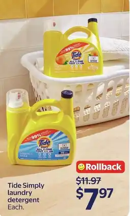 Walmart Tide Simply laundry detergent offer