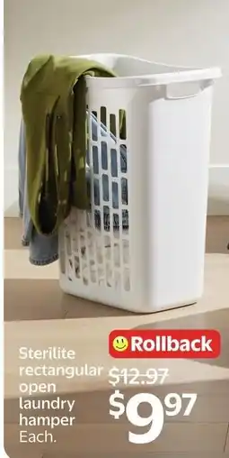 Walmart Sterilite rectangular open laundry hamper offer