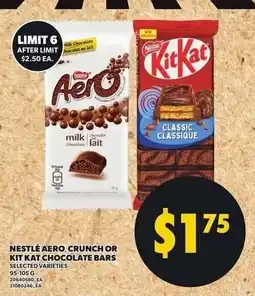 Loblaws Nestlé Aero Crunch or Kit Kat chocolate bars offer
