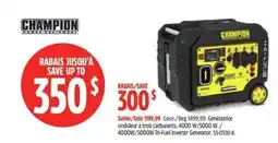 Canadian Tire Champion 4000W/5000W Tri-Fuel Inverter Generator offer