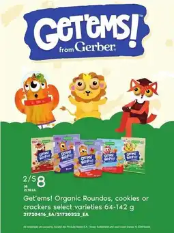 Loblaws Get'ems! Organic Roundos, cookies or crackers select varieties offer