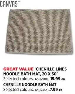 Canadian Tire Canvas chenille lines noodle bath mat offer