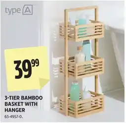 Canadian Tire type A 3-tier bamboo basket with hanger offer