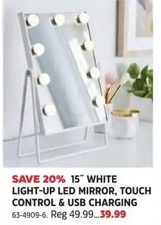 Canadian Tire White light-up led mirror offer