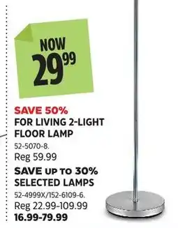 Canadian Tire Living 2-light floor lamp offer