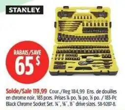 Canadian Tire Stanley black chrome socket set offer