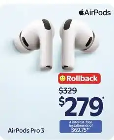 Walmart Apple AirPods Pro 3 offer