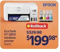 Walmart Epson EcoTank ET-2803 wireless printer offer